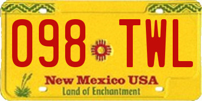 NM license plate 098TWL