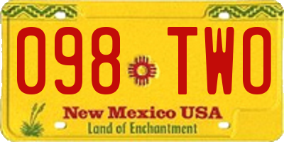 NM license plate 098TWO