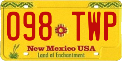 NM license plate 098TWP
