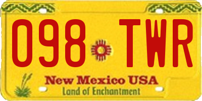 NM license plate 098TWR