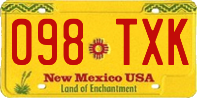 NM license plate 098TXK