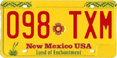 NM license plate 098TXM