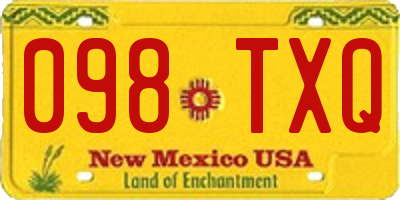 NM license plate 098TXQ