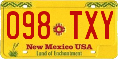 NM license plate 098TXY