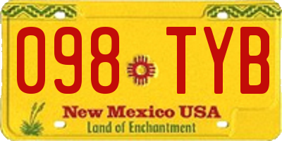 NM license plate 098TYB