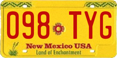 NM license plate 098TYG