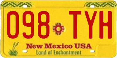 NM license plate 098TYH