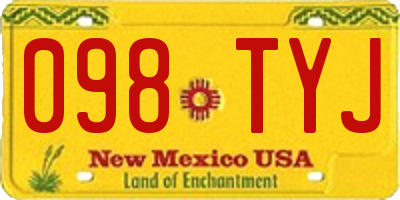 NM license plate 098TYJ