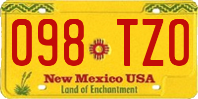 NM license plate 098TZO