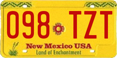 NM license plate 098TZT