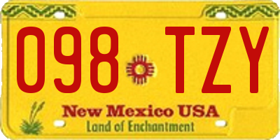 NM license plate 098TZY