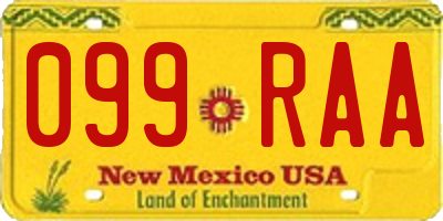 NM license plate 099RAA