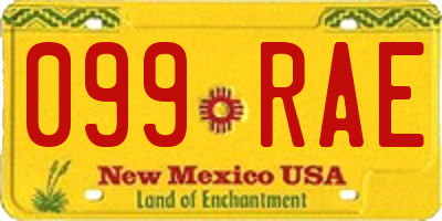 NM license plate 099RAE