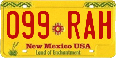 NM license plate 099RAH