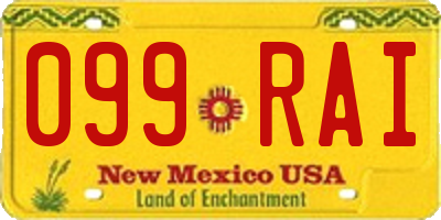 NM license plate 099RAI