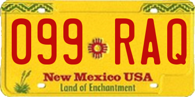 NM license plate 099RAQ