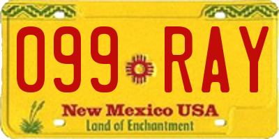 NM license plate 099RAY