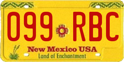 NM license plate 099RBC