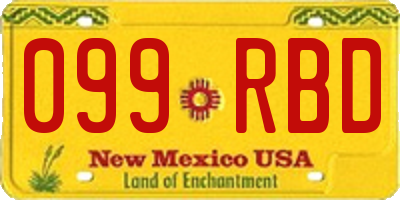 NM license plate 099RBD