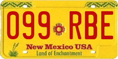 NM license plate 099RBE
