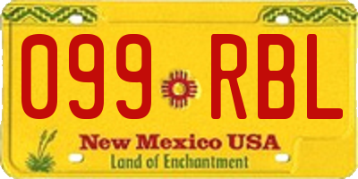 NM license plate 099RBL