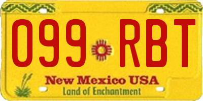 NM license plate 099RBT