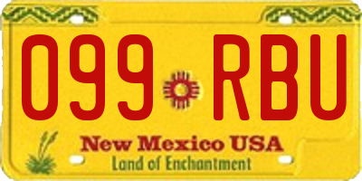 NM license plate 099RBU