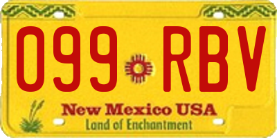 NM license plate 099RBV