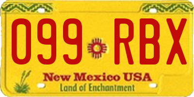 NM license plate 099RBX