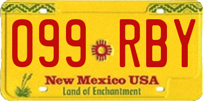 NM license plate 099RBY
