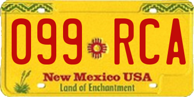 NM license plate 099RCA