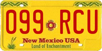 NM license plate 099RCU