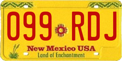 NM license plate 099RDJ