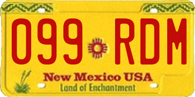 NM license plate 099RDM