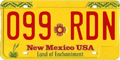 NM license plate 099RDN