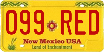 NM license plate 099RED