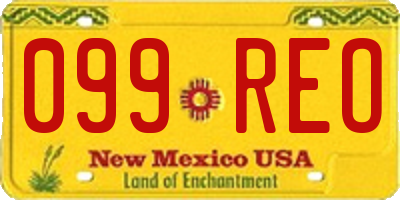 NM license plate 099REO