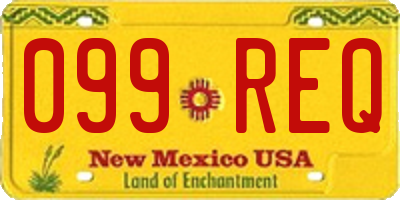 NM license plate 099REQ