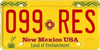 NM license plate 099RES