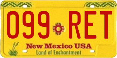 NM license plate 099RET