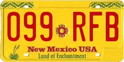 NM license plate 099RFB