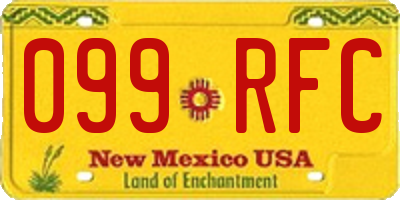 NM license plate 099RFC