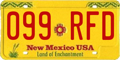 NM license plate 099RFD
