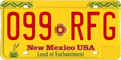 NM license plate 099RFG