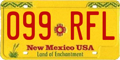 NM license plate 099RFL
