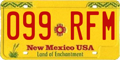 NM license plate 099RFM