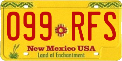 NM license plate 099RFS