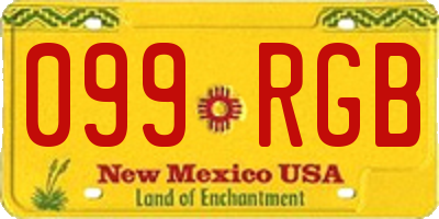 NM license plate 099RGB
