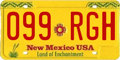 NM license plate 099RGH