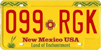 NM license plate 099RGK